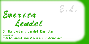 emerita lendel business card